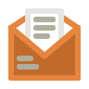 Mail icon with letter showing inside