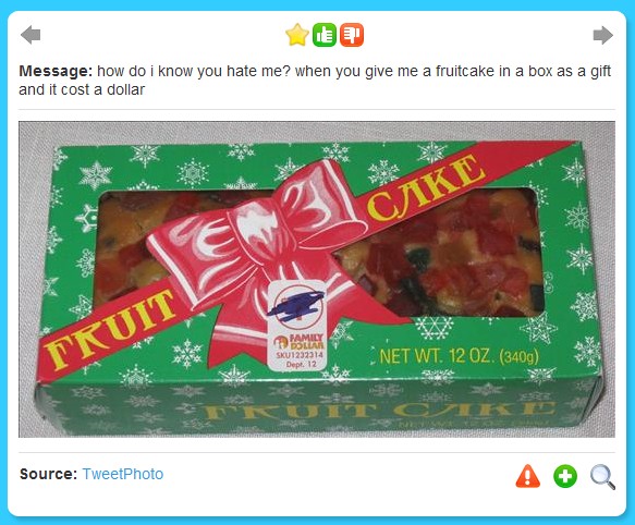 What’s Worse Than Getting Fruitcake for Christmas?